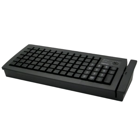 Программируемая клавиатура Posiflex KB-6600U-B черная c ридером магнитных карт на 1-3 дорожки	