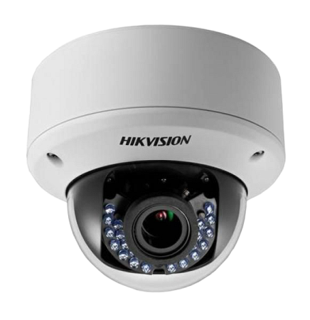 Купольная видеокамера Hikvision DS-2CE56D1T-VFIR стандарта HD TVI с разрешением 1080p, ИК-подсветкой до 30 м и вариообъективом 2.8-12мм
