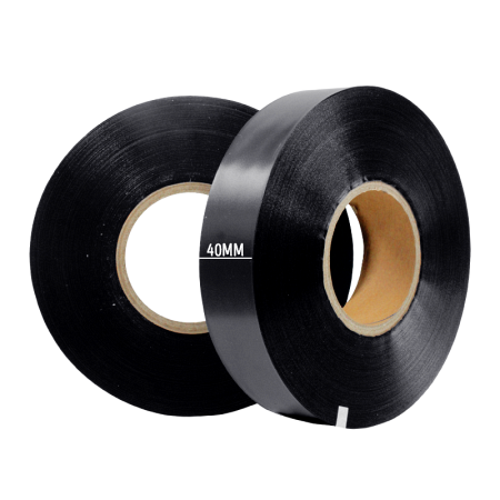 Текстильная лента, сатин (PS773C Black satin) 40мм х 200м, чёрный